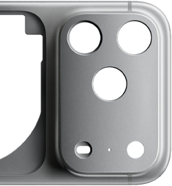 iPhone 17 Pro، الجزء الخلفي الخارجي، هيكل من قطعة واحدة من الألومنيوم المشكّل