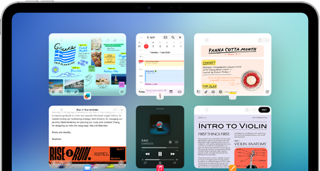 iPad Air displaying Notes app and Calendar app