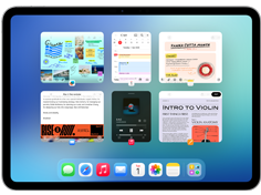 iPad Air displaying Notes app and Calendar app