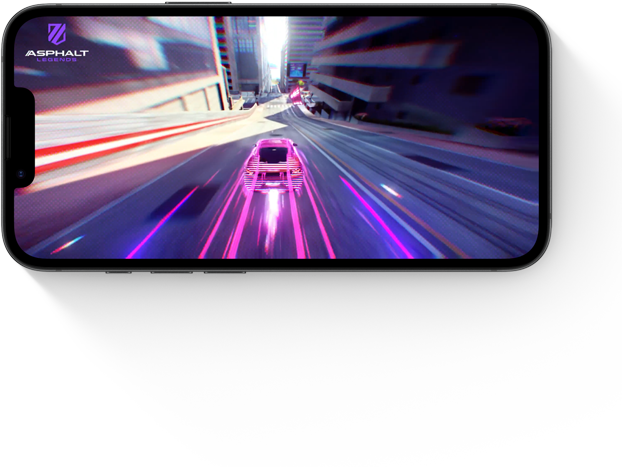 iPhone 17e showing a racing game being played