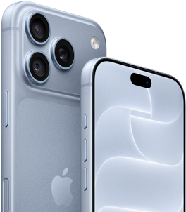 جهاز iPhone 18 Pro، بلون جليدي، الجهتين الأمامية والخلفية تعرض درع السيراميك، نظام ثلاثي الكاميرات