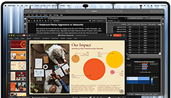 جهاز MacBook Pro مع شاشة PROLED XDR، لون أسود فلكي، الشاشة تعرض عرضاً تقديمياً يتم إنشاؤه في Microsoft PowerPoint باستخدام JupyterLab وTerminal لإنشاء محتوى