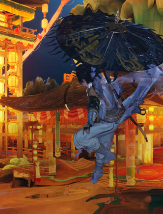 شاشة لعبة فيديو تعرض رسومات الغرافيك المتطورة المدعومة بشريحة Apple M3