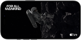 مشهد من مسلسل For All Mankind على +Apple TV معروض على iPhone 16 Pro‏