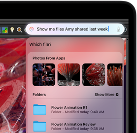 عملية طباعة تطلب من Siri البحث عن ملفات أثناء العمل في تطبيق&nbsp;Houdini‏